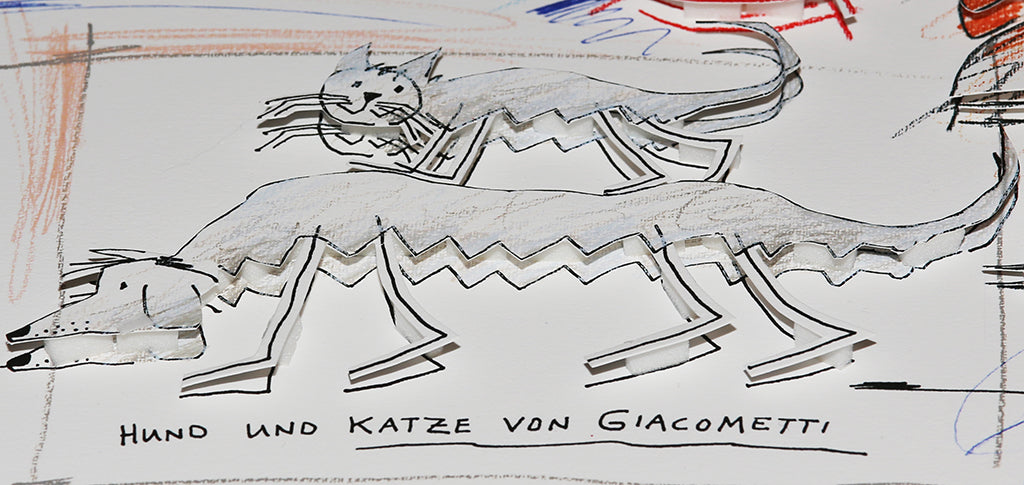 Schlote, Wilhelm - Cats and Dogs - 3D-Konstruktion - handsigniert Clever Art