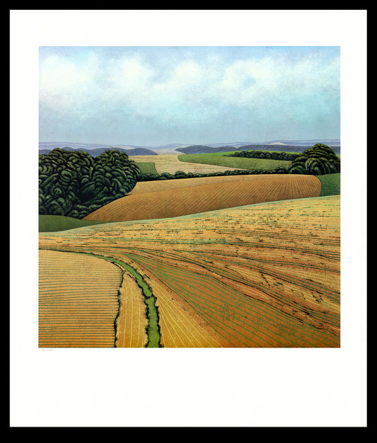 Taubert, Gerhard - heuvelachtig landschap - kleurenoffsetlithografie