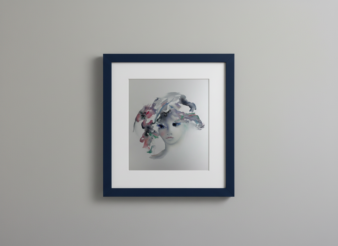 Shan-Merry - Tête d'une fille - Farblithografie