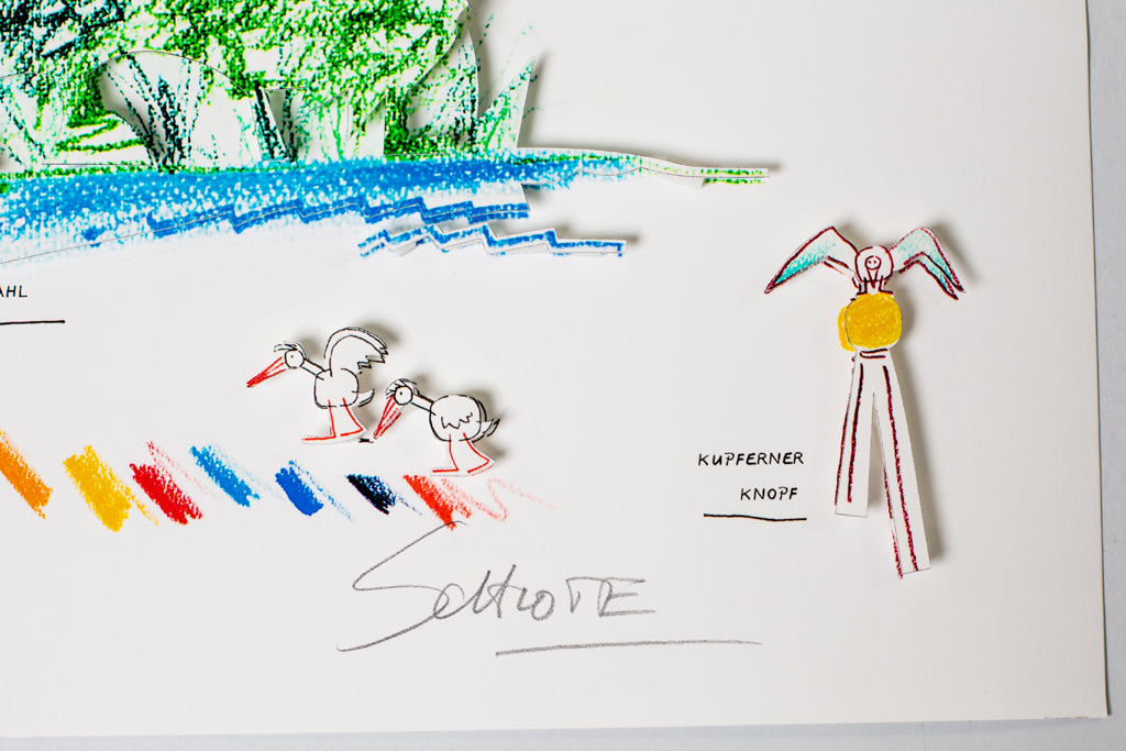 Schlote, Wilhelm - Ausschnitt Kleve 3 - 3D-Konstruktion - handsigniert