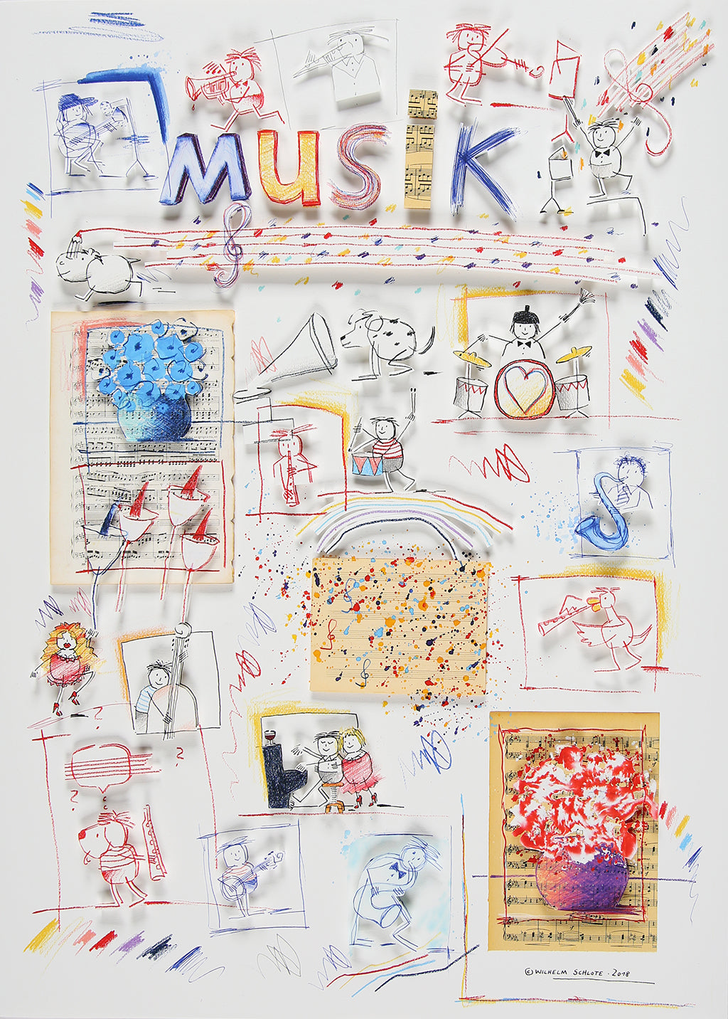 Schlote, Wilhelm - Musik - 3D-Konstruktion - handsigniert Clever Art