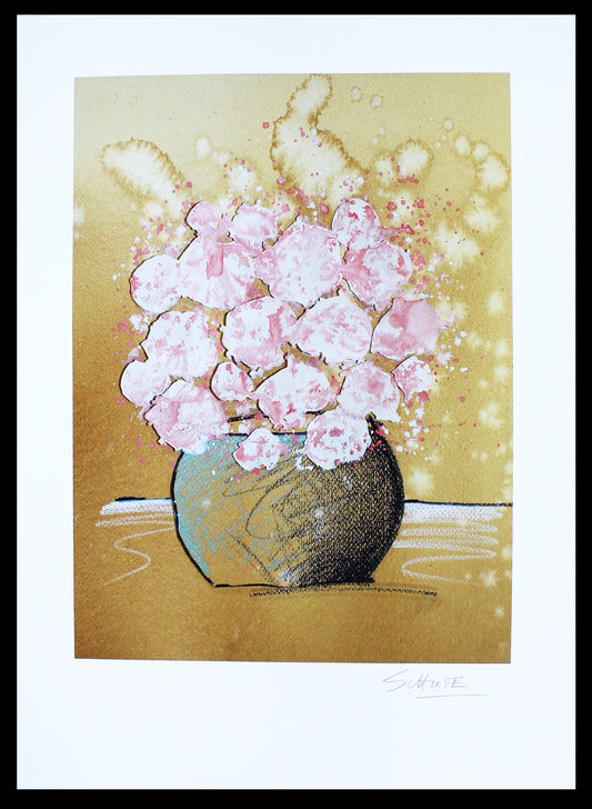 Schlote, Wilhelm - Bouquet - rosé - Giclée/Hahnemühle - handsigniert