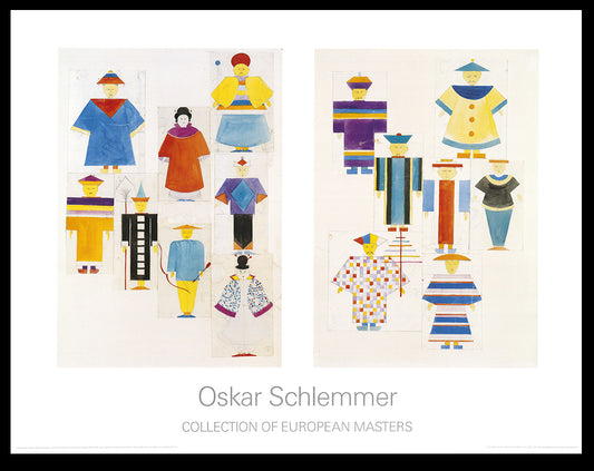 Schlemmer, Oskar - Le Rossignol, huit figurines, Le Rossignol, sept figurines - Tirage d'art
