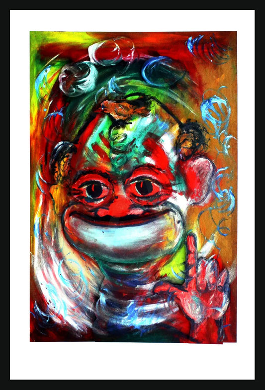 Schneider, Helge - Clown - Giclee auf Hahnemühle - handsigniert
