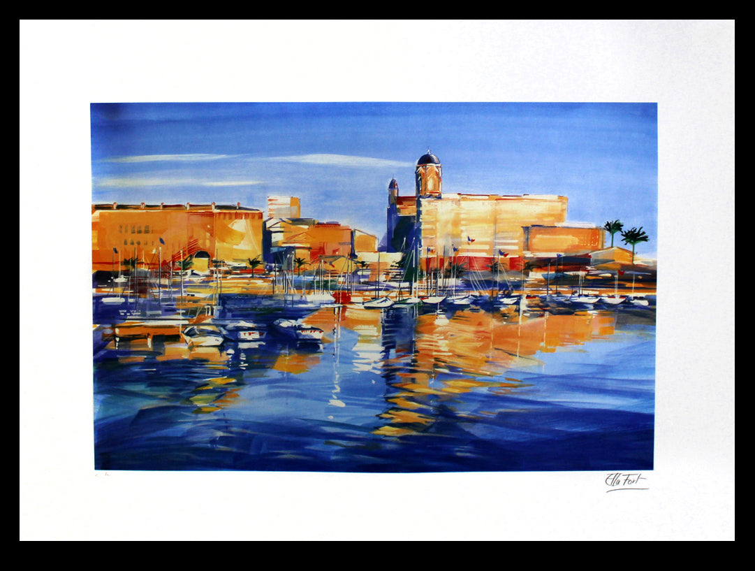 Fort, Ella - Port De St. Raphael - color lithograph - hand signed 