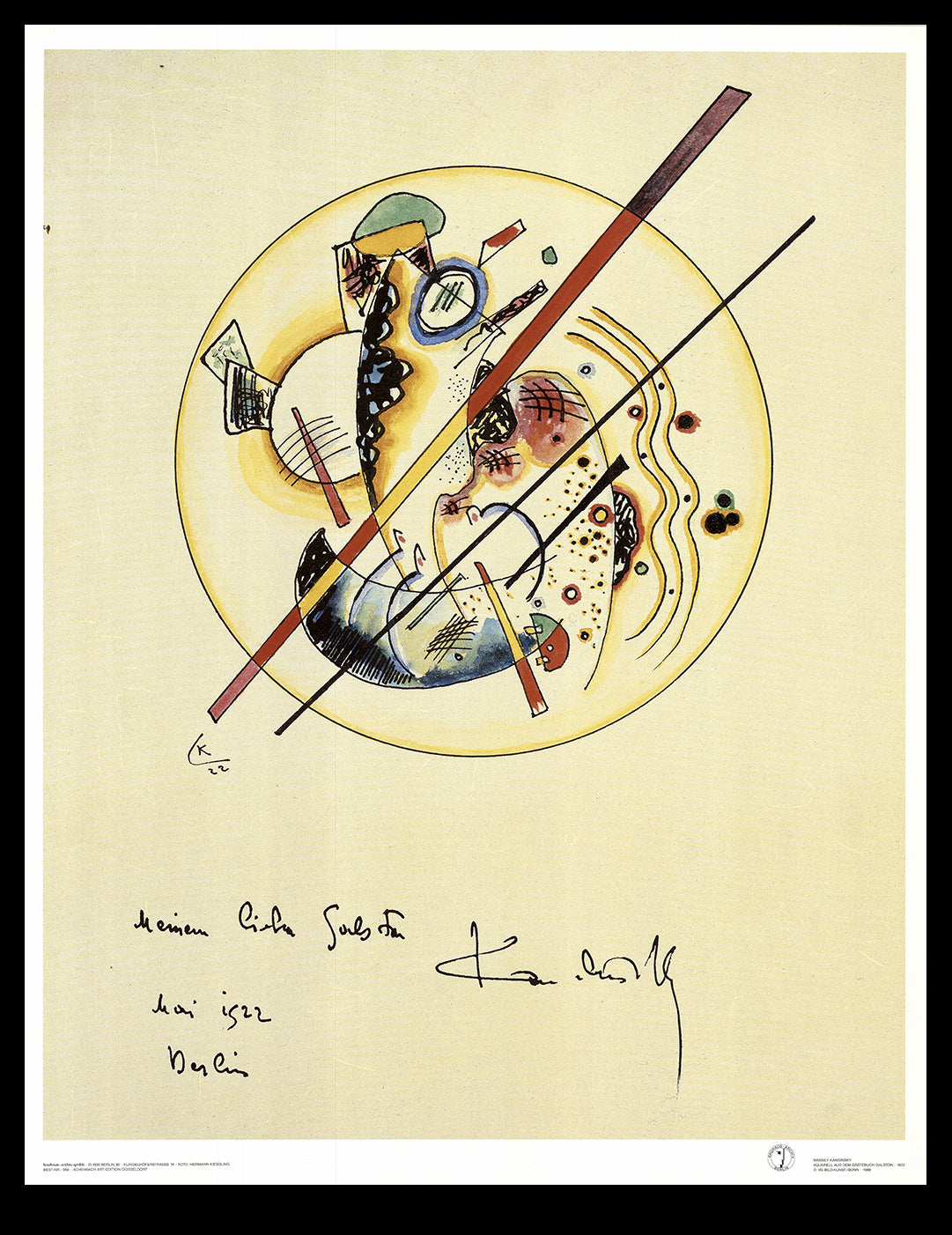 Kandinsky, Wassily - aquarel uit het gastenboek van Galston - kunstafdruk