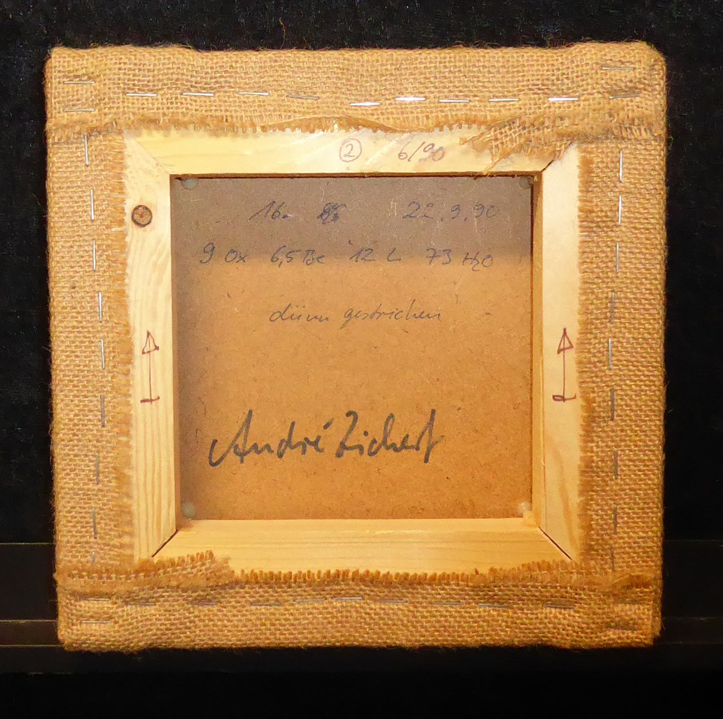 Zickert, Andre - dünn gestrichen [1] - Jute, Eisenoxid, Leim - handsigniert