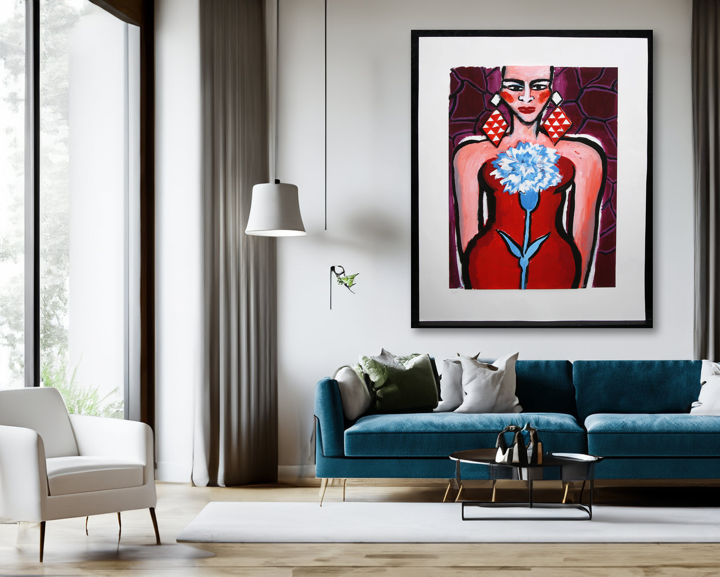 Bach, Elvira - Rosa Rot - Deluxe (130 cm) - Giclée - BAT - handsigniert