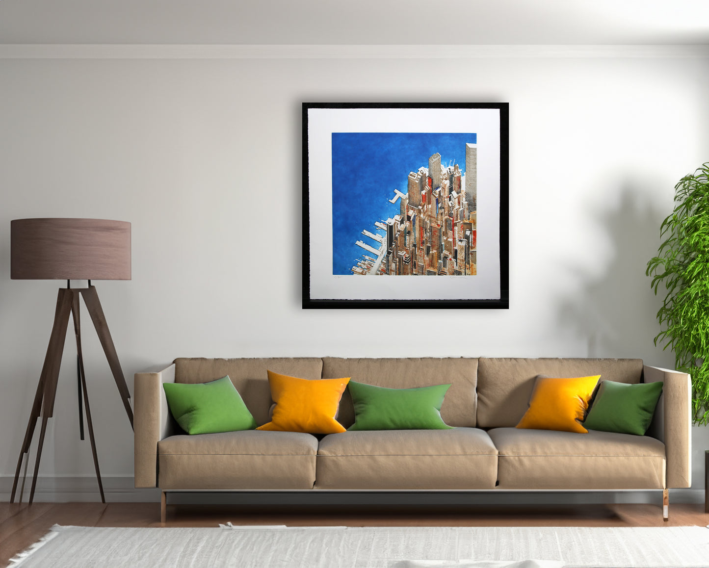 Salzmann, Gottfried - Triangle de Manhattan - Farbradierung - handsigniert