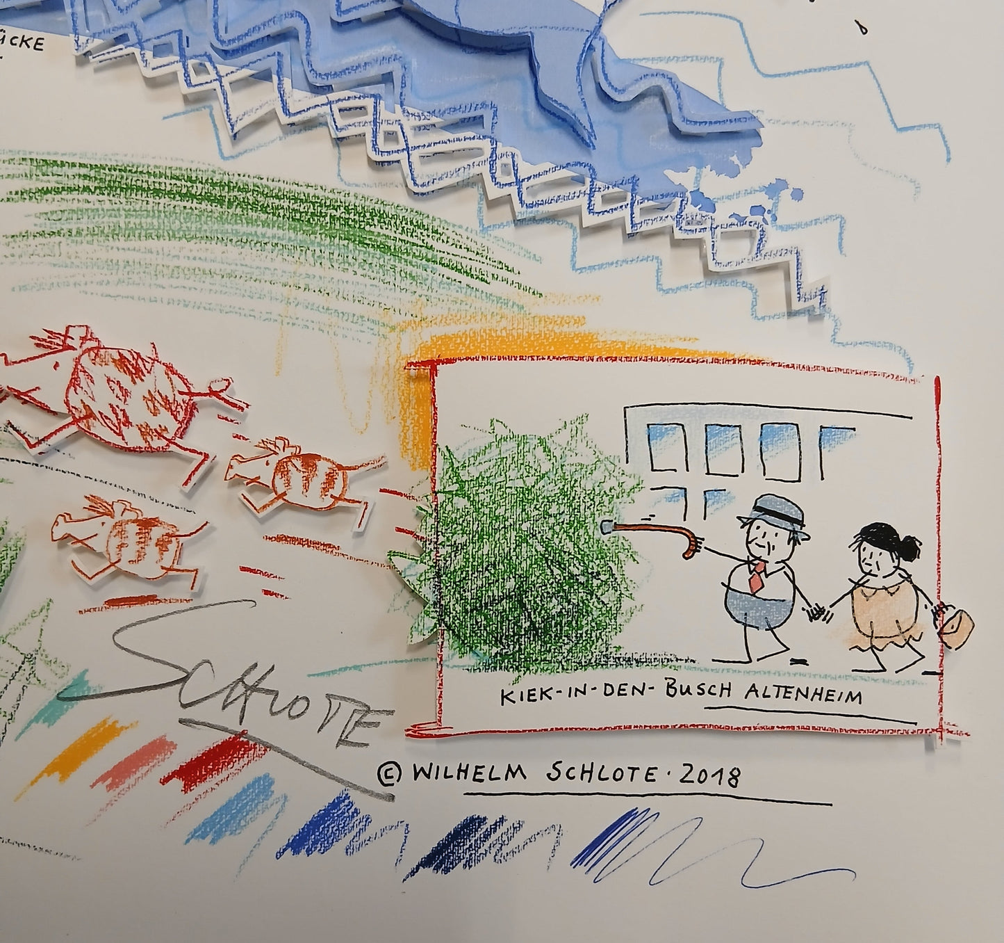 Schlote, Wilhelm - Wesel - Construction 3D - signé à la main