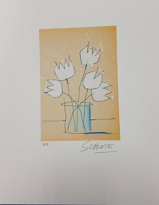 Schlote, Wilhelm - White Tulips - hand signed - Giclee