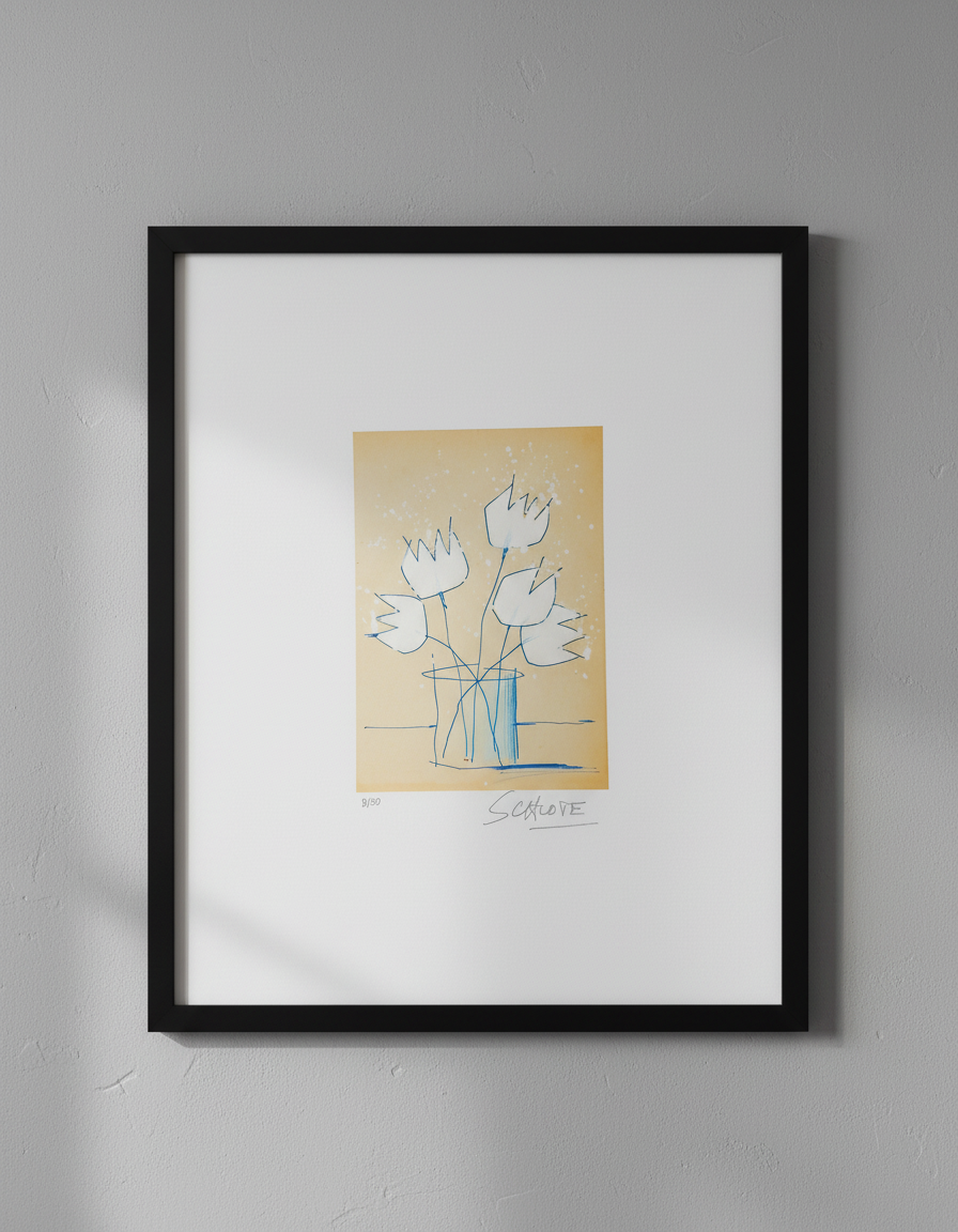 Schlote, Wilhelm - Weiße Tulpen - handsigniert - Giclee