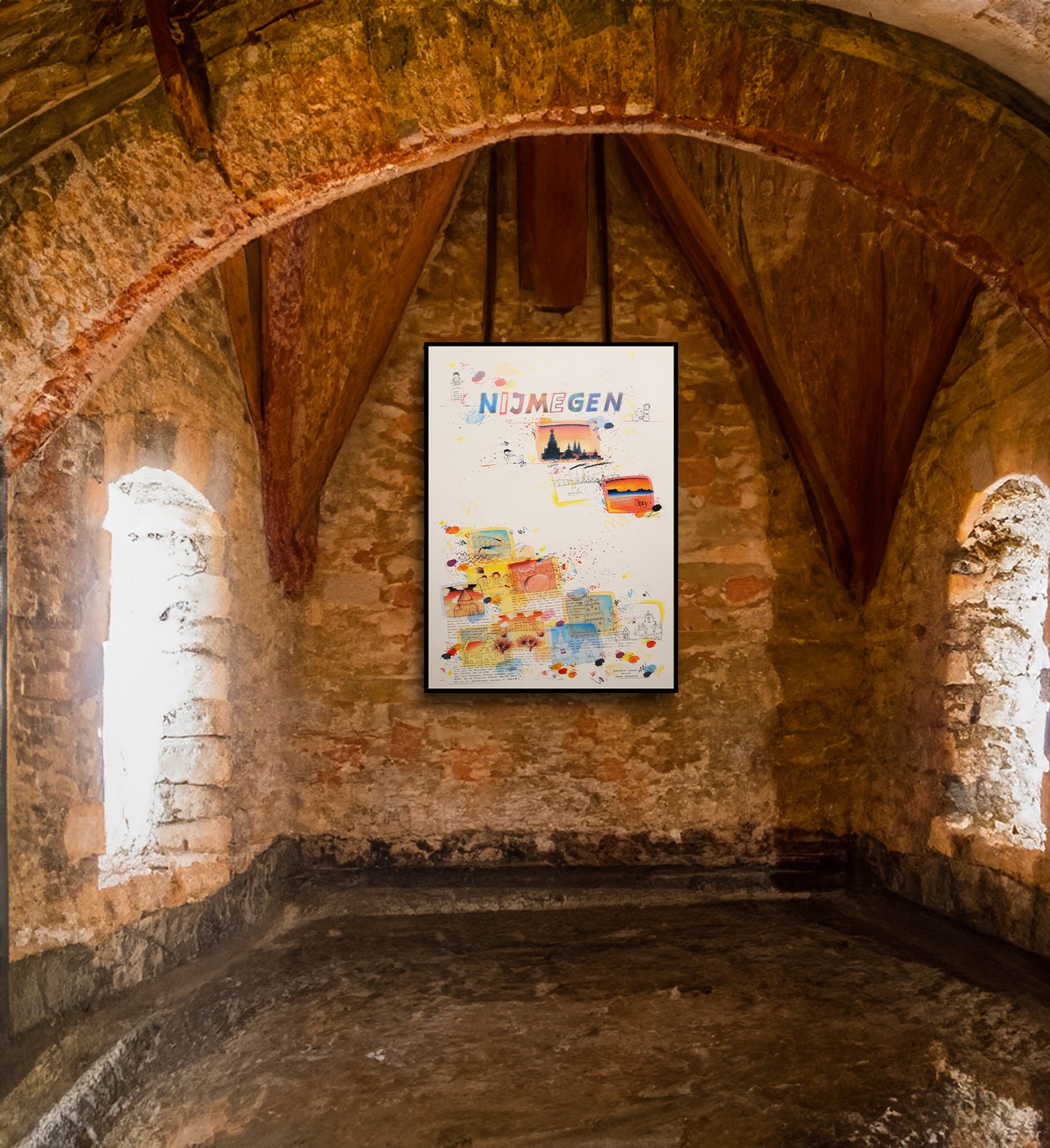 Schlote, Wilhelm - Nijmegen, limitiertes Stadtplakat aus 1995