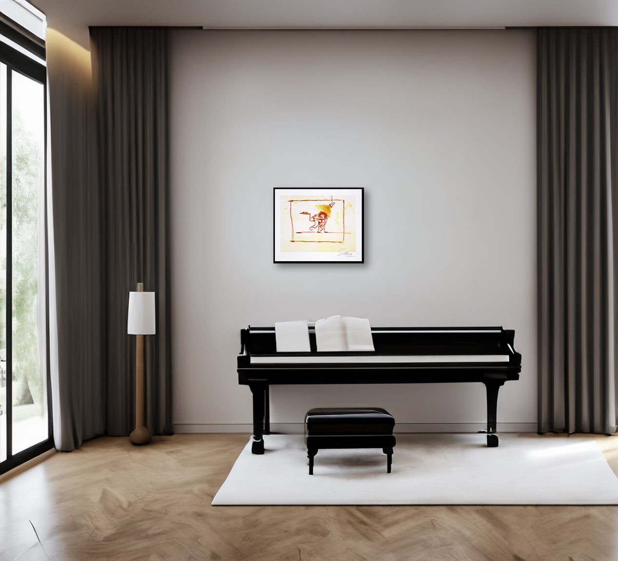 Schlote, Wilhelm - Helge au piano - Giclée - signé à la main