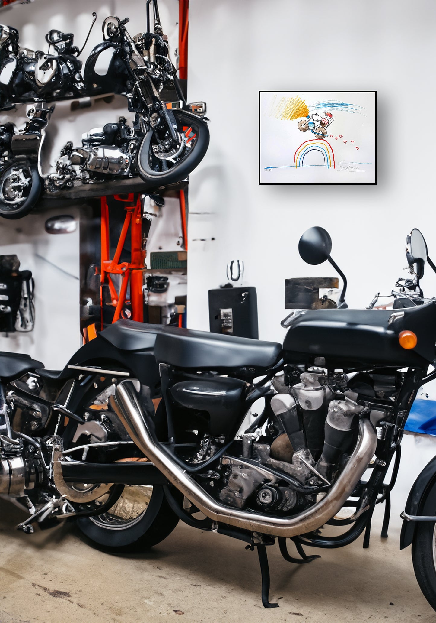 Schlote, Wilhelm - Le Love-Bike - Giclée/Hahnemühle - signé à la main