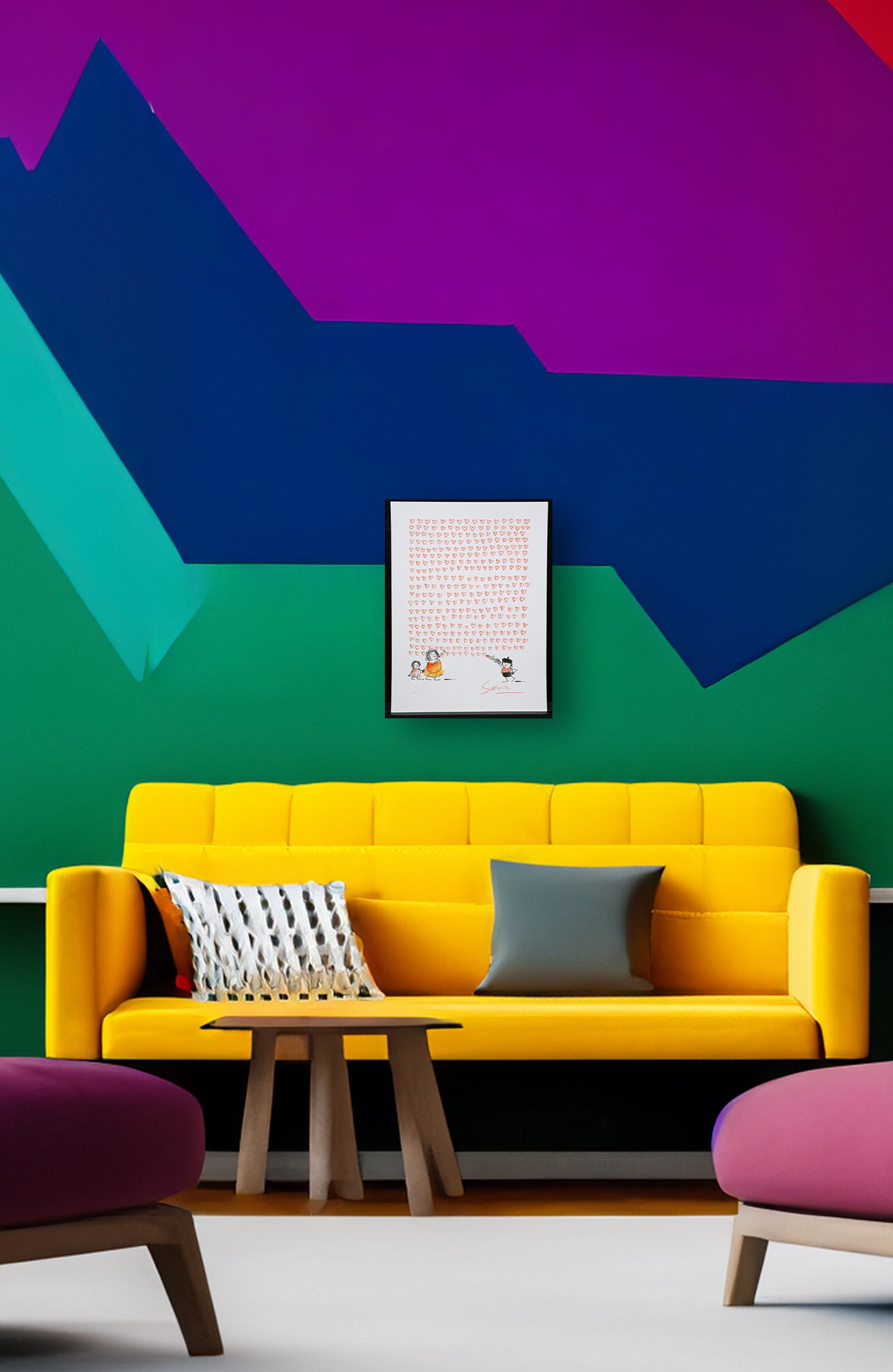 Schlote, Wilhelm - Mur de coeur - Giclée/Hahnemühle - signé à la main