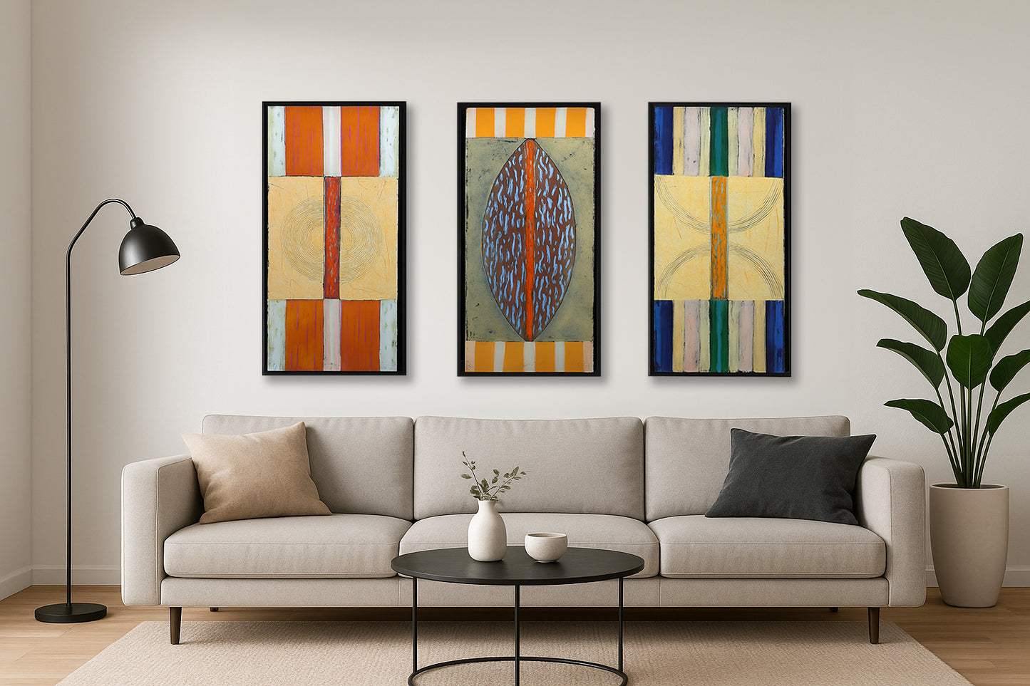 Schädrich, Eckart (Esch) - Symposium VIII - Triptych - Mixed media - Hand-signed